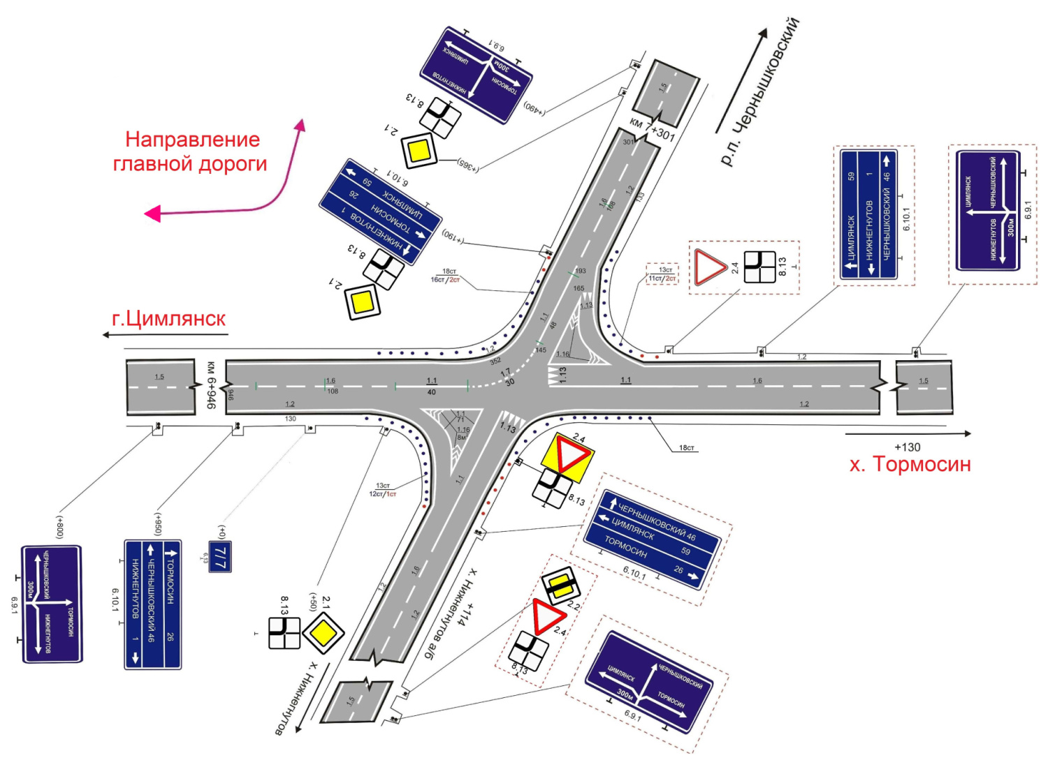 В Чернышковском районе изменят приоритет проезда перекрестка двух автотрасс